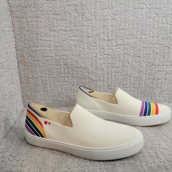 Rothy’s The Sneaker White Rainbow SF Pride Limited Edition Womens Size US 9, 10 - Picture 2 of 12